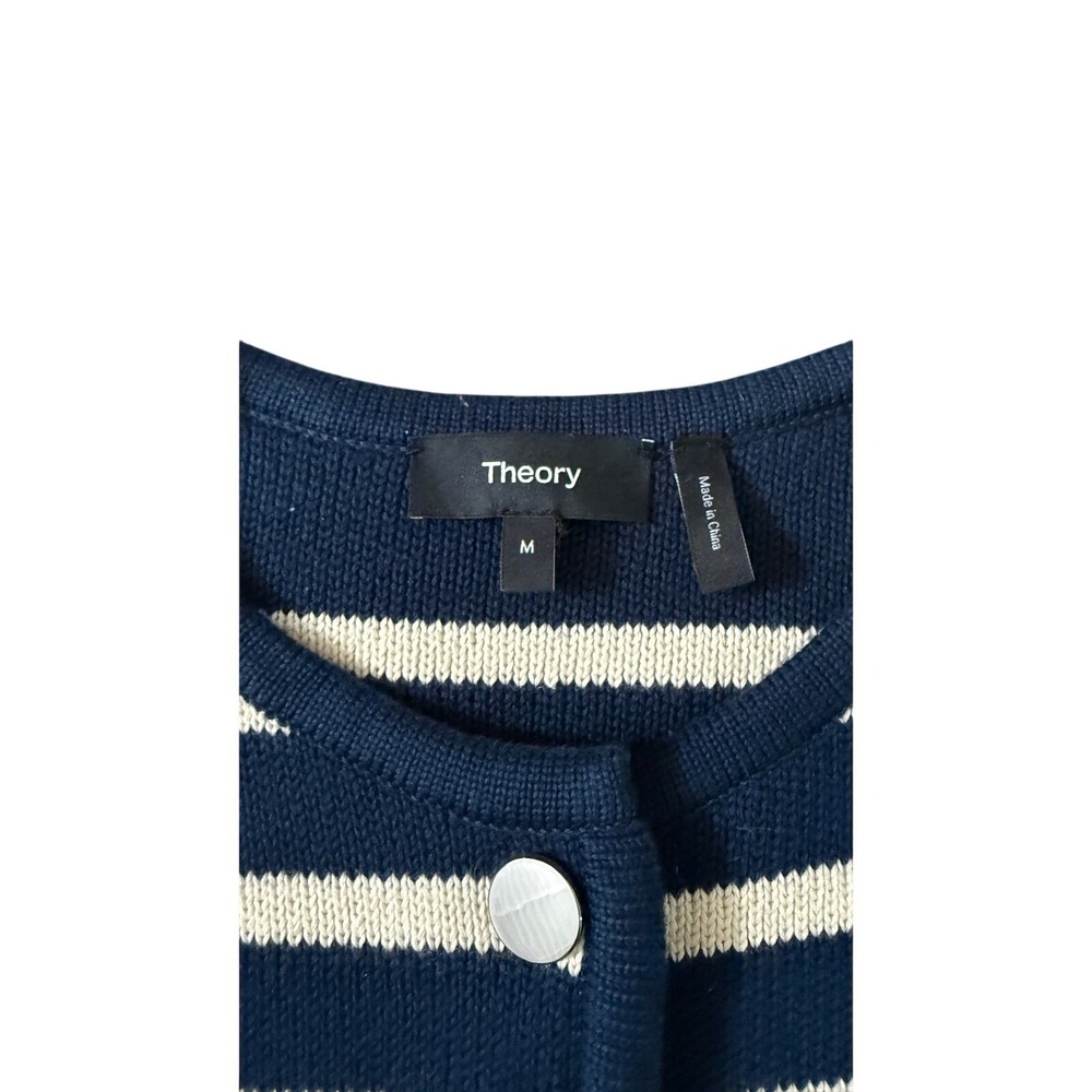 Theory Striped Cropped Jacket in Cotton Bouclé Size M NWOT Pristine - Picture 8 of 11